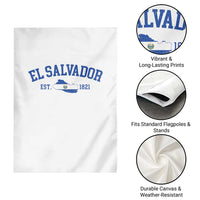 Vintage El Salvador Map Garden Flag Salvadoran Independence Day Jersey Letters - Wonder Print Shop