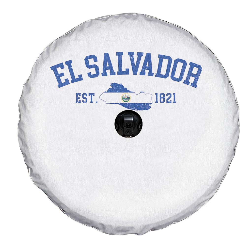 Vintage El Salvador Map Spare Tire Cover Salvadoran Independence Day Jersey Letters - Wonder Print Shop