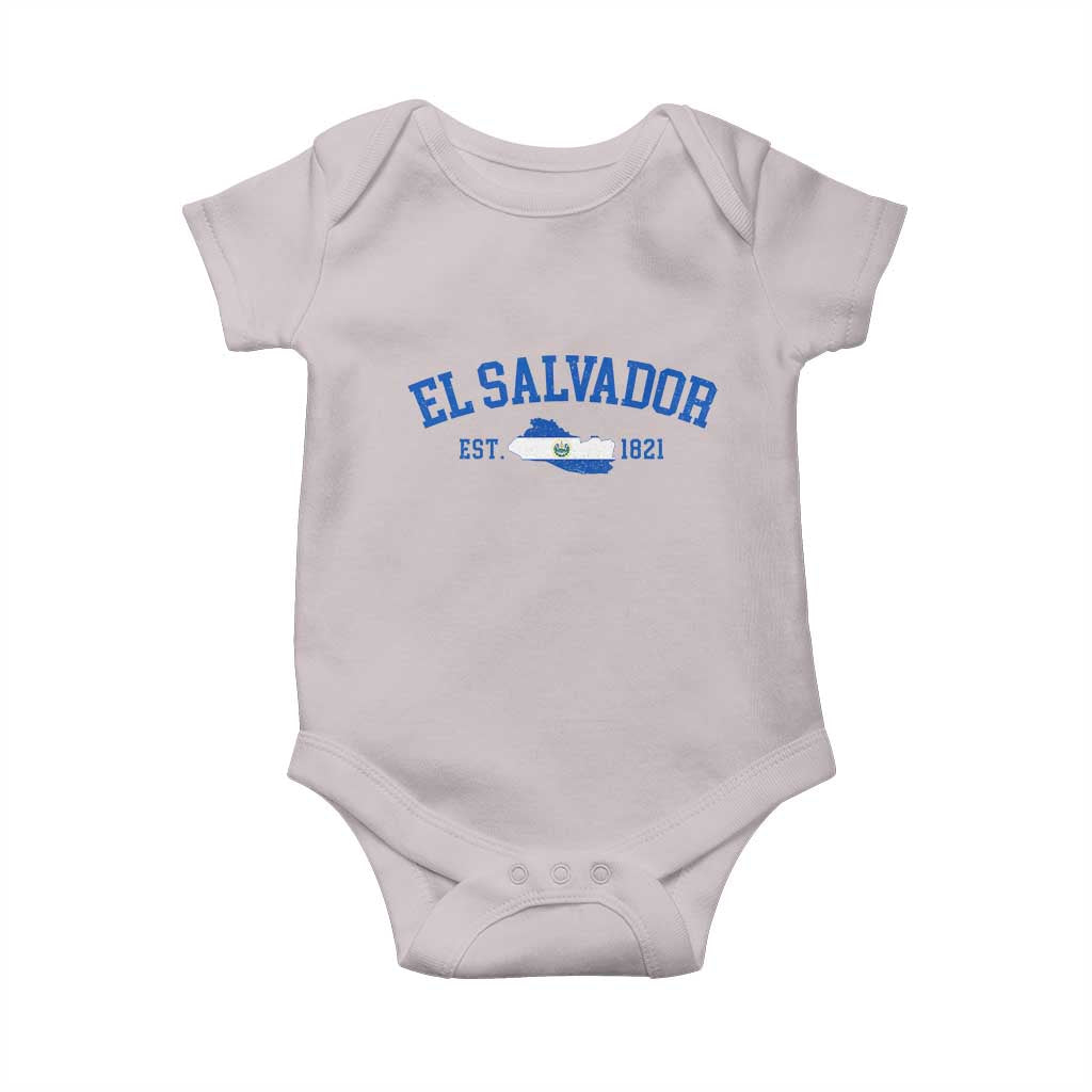 Vintage El Salvador Map Baby Onesie Salvadoran Independence Day Jersey Letters - Wonder Print Shop