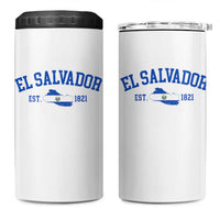 Vintage El Salvador Map 4 in 1 Can Cooler Tumbler Salvadoran Independence Day Jersey Letters - Wonder Print Shop
