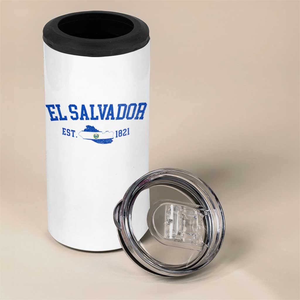 Vintage El Salvador Map 4 in 1 Can Cooler Tumbler Salvadoran Independence Day Jersey Letters - Wonder Print Shop