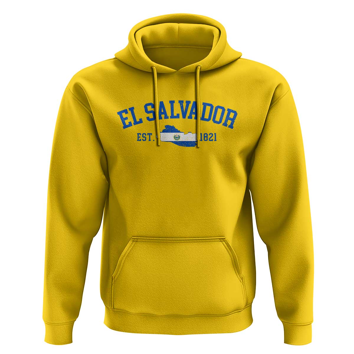 Vintage El Salvador Map Hoodie Salvadoran Independence Day Jersey Letters - Wonder Print Shop