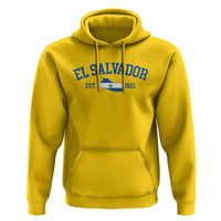 Vintage El Salvador Map Hoodie Salvadoran Independence Day Jersey Letters - Wonder Print Shop