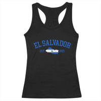 Vintage El Salvador Map Racerback Tank Top Salvadoran Independence Day Jersey Letters - Wonder Print Shop