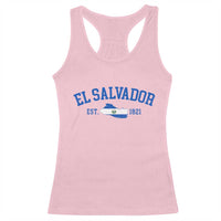 Vintage El Salvador Map Racerback Tank Top Salvadoran Independence Day Jersey Letters - Wonder Print Shop