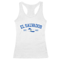Vintage El Salvador Map Racerback Tank Top Salvadoran Independence Day Jersey Letters - Wonder Print Shop