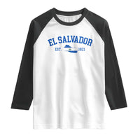 Vintage El Salvador Map Raglan Shirt Salvadoran Independence Day Jersey Letters - Wonder Print Shop