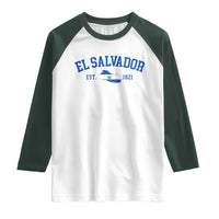 Vintage El Salvador Map Raglan Shirt Salvadoran Independence Day Jersey Letters - Wonder Print Shop