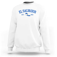 Vintage El Salvador Map Sweatshirt Salvadoran Independence Day Jersey Letters - Wonder Print Shop