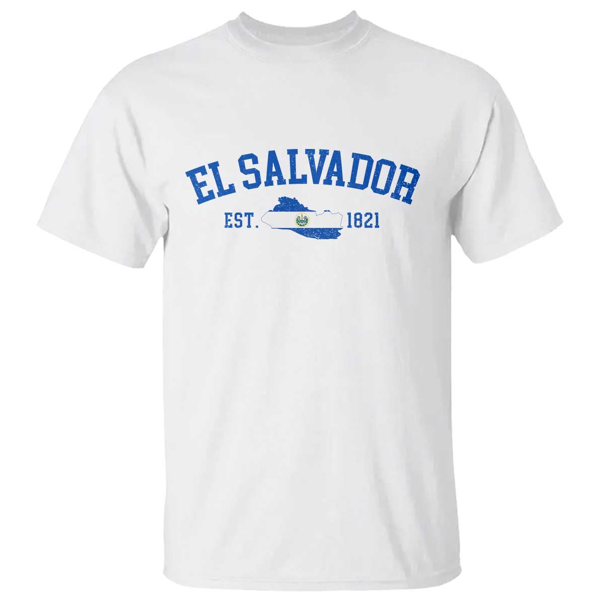 Vintage El Salvador Map T Shirt Salvadoran Independence Day Jersey Letters - Wonder Print Shop