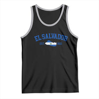 Vintage El Salvador Map Tank Top Salvadoran Independence Day Jersey Letters - Wonder Print Shop
