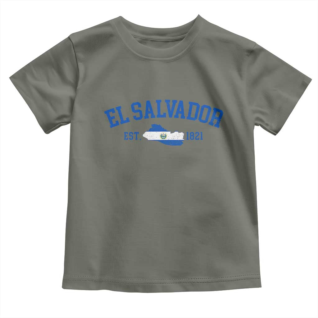Vintage El Salvador Map Toddler T Shirt Salvadoran Independence Day Jersey Letters - Wonder Print Shop