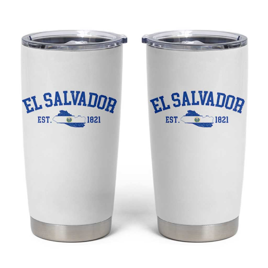 Vintage El Salvador Map Tumbler Cup Salvadoran Independence Day Jersey Letters - Wonder Print Shop