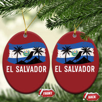 El Salvador Flag Christmas Ornament Salvadoran Pride Torogoz Bird Palm Tree Volcano - Wonder Print Shop