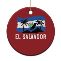 El Salvador Flag Christmas Ornament Salvadoran Pride Torogoz Bird Palm Tree Volcano - Wonder Print Shop