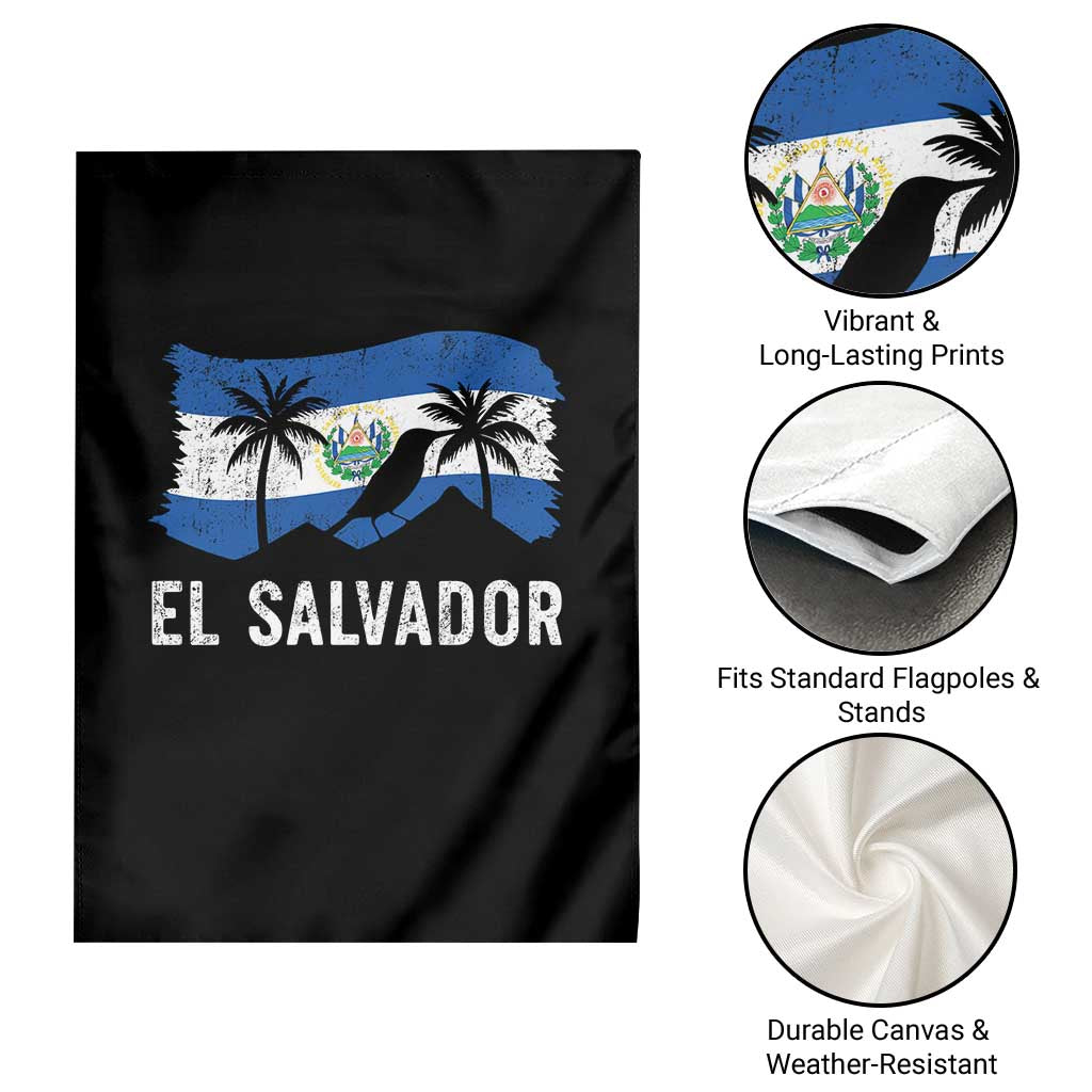 El Salvador Flag Garden Flag Salvadoran Pride Torogoz Bird Palm Tree Volcano - Wonder Print Shop