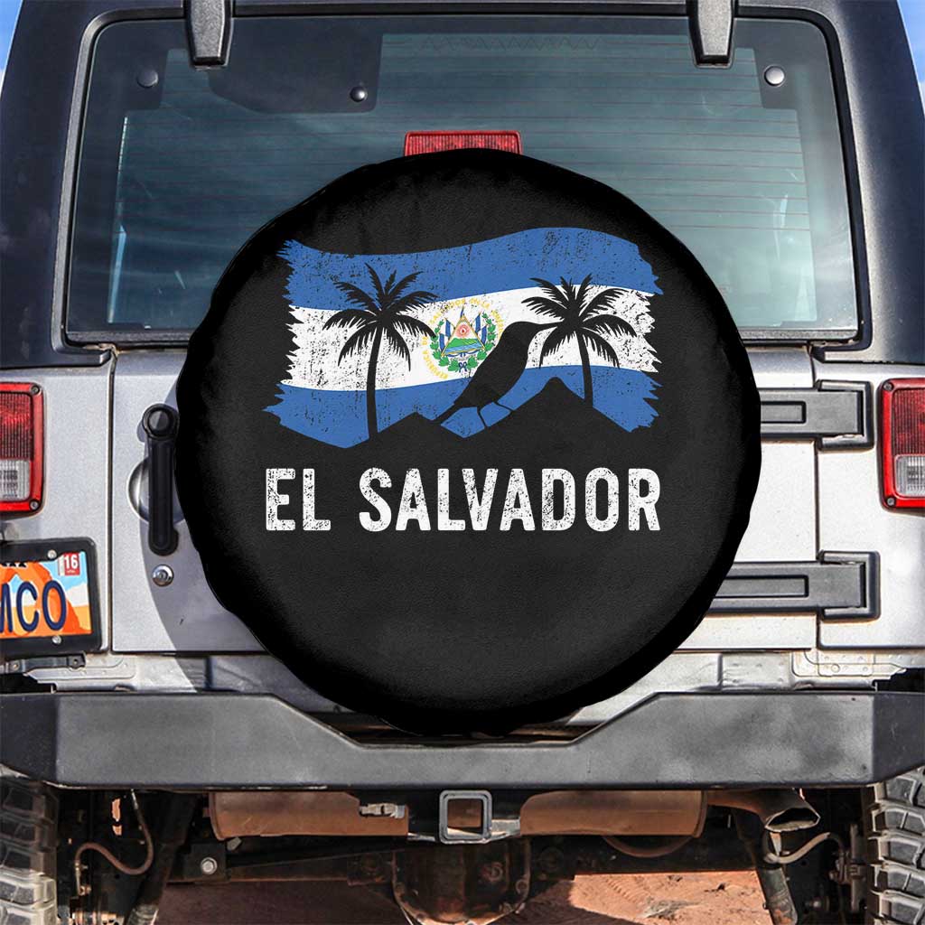 El Salvador Flag Spare Tire Cover Salvadoran Pride Torogoz Bird Palm Tree Volcano - Wonder Print Shop