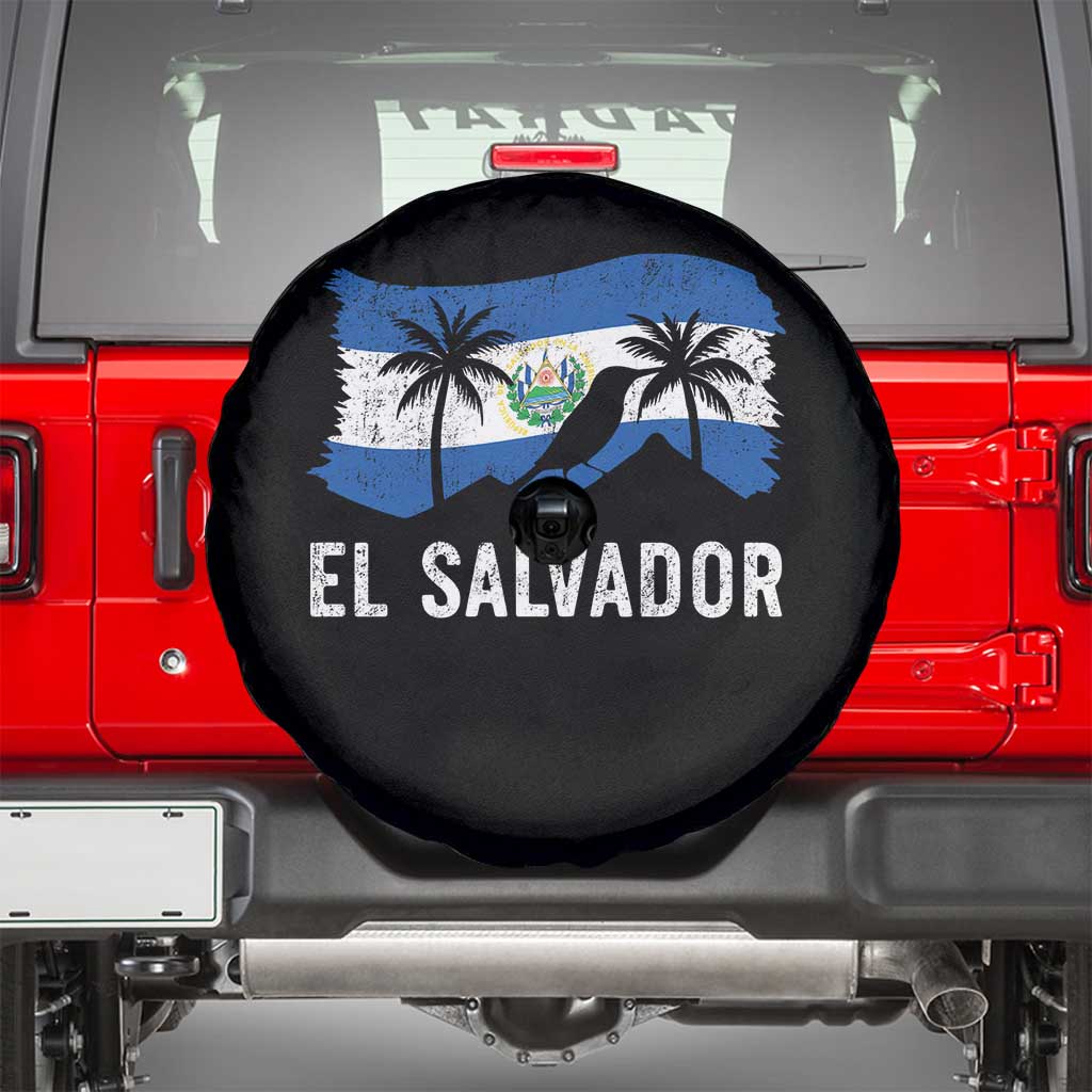 El Salvador Flag Spare Tire Cover Salvadoran Pride Torogoz Bird Palm Tree Volcano - Wonder Print Shop