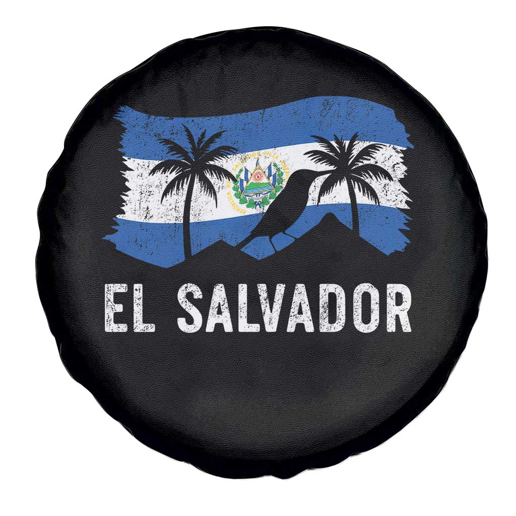 El Salvador Flag Spare Tire Cover Salvadoran Pride Torogoz Bird Palm Tree Volcano - Wonder Print Shop