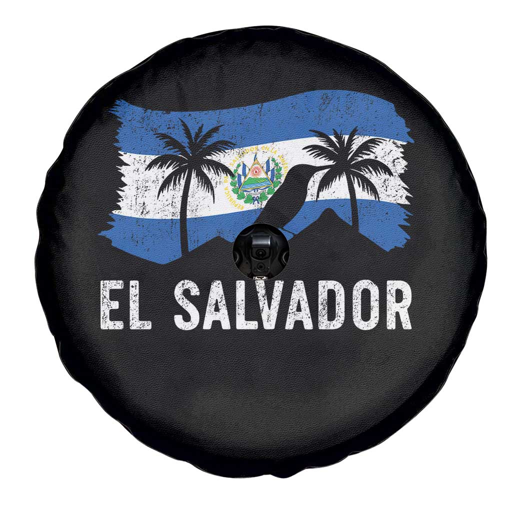 El Salvador Flag Spare Tire Cover Salvadoran Pride Torogoz Bird Palm Tree Volcano - Wonder Print Shop
