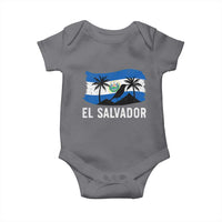 El Salvador Flag Baby Onesie Salvadoran Pride Torogoz Bird Palm Tree Volcano - Wonder Print Shop