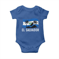 El Salvador Flag Baby Onesie Salvadoran Pride Torogoz Bird Palm Tree Volcano - Wonder Print Shop