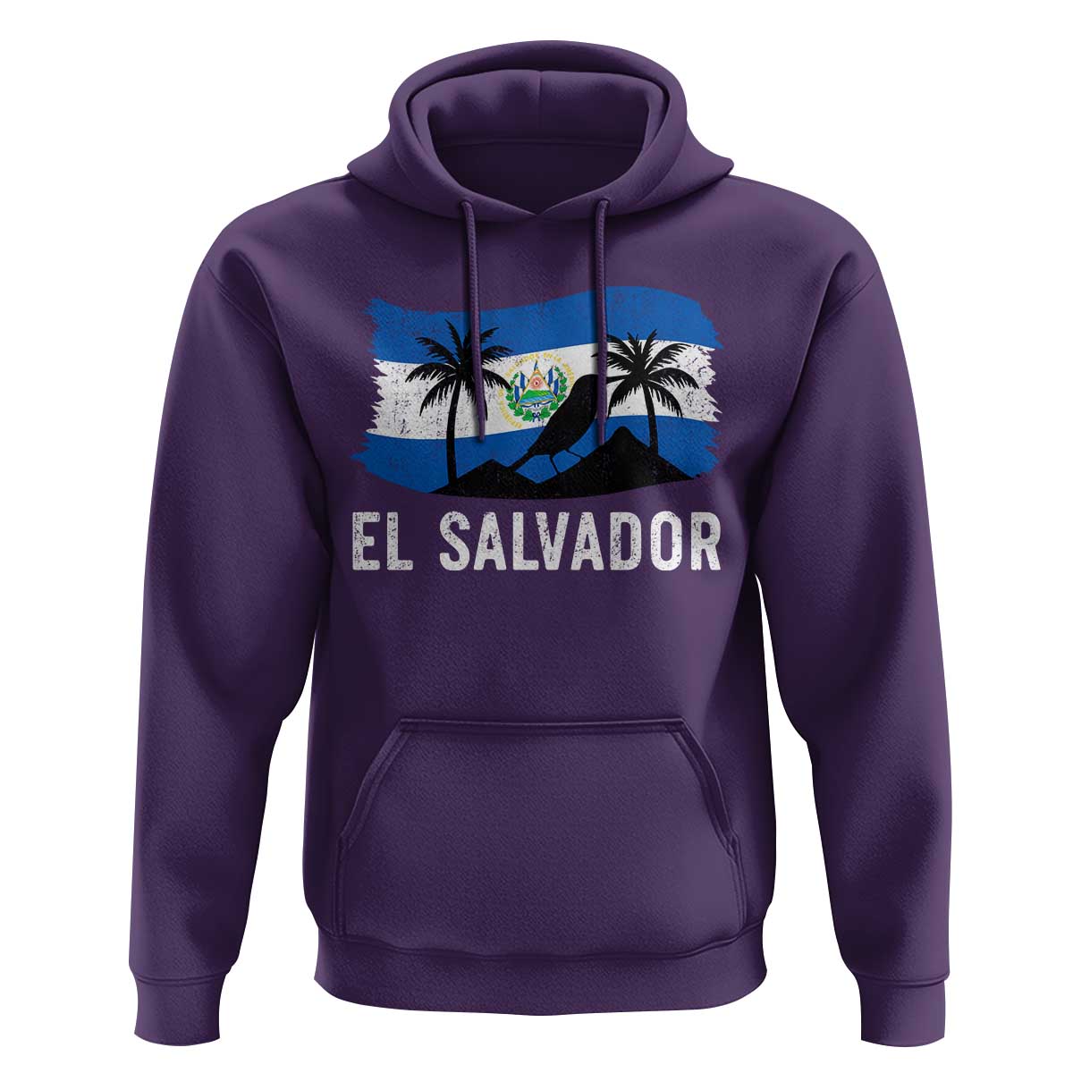 El Salvador Flag Hoodie Salvadoran Pride Torogoz Bird Palm Tree Volcano - Wonder Print Shop