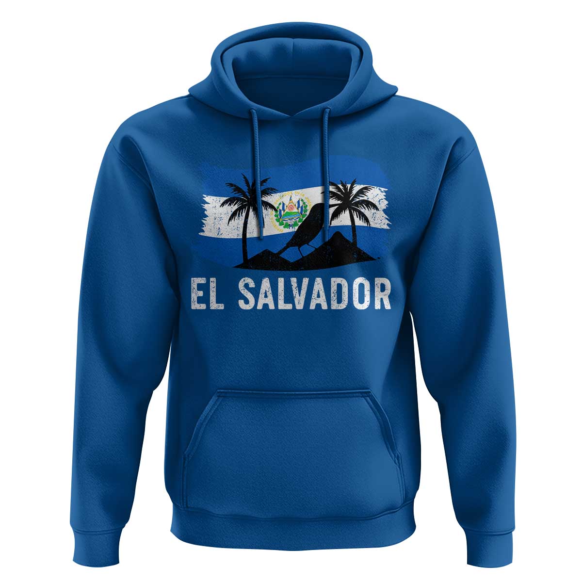 El Salvador Flag Hoodie Salvadoran Pride Torogoz Bird Palm Tree Volcano - Wonder Print Shop