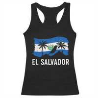 El Salvador Flag Racerback Tank Top Salvadoran Pride Torogoz Bird Palm Tree Volcano - Wonder Print Shop