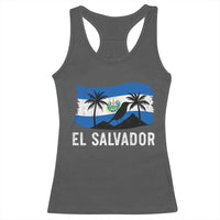 El Salvador Flag Racerback Tank Top Salvadoran Pride Torogoz Bird Palm Tree Volcano - Wonder Print Shop