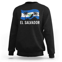 El Salvador Flag Sweatshirt Salvadoran Pride Torogoz Bird Palm Tree Volcano - Wonder Print Shop