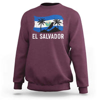 El Salvador Flag Sweatshirt Salvadoran Pride Torogoz Bird Palm Tree Volcano - Wonder Print Shop