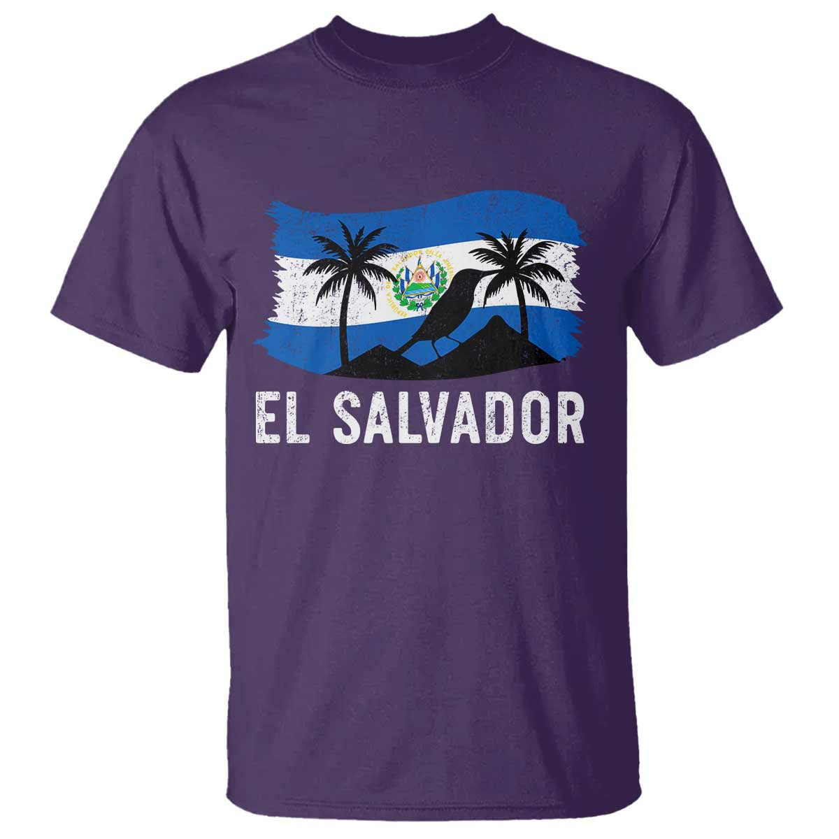 El Salvador Flag T Shirt Salvadoran Pride Torogoz Bird Palm Tree Volcano - Wonder Print Shop