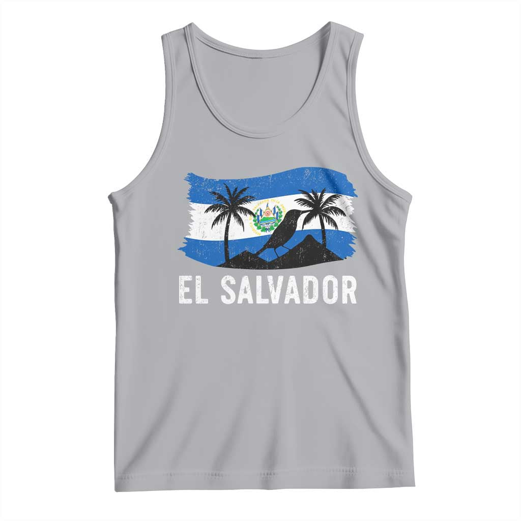 El Salvador Flag Tank Top Salvadoran Pride Torogoz Bird Palm Tree Volcano - Wonder Print Shop