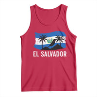 El Salvador Flag Tank Top Salvadoran Pride Torogoz Bird Palm Tree Volcano - Wonder Print Shop