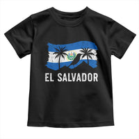 El Salvador Flag Toddler T Shirt Salvadoran Pride Torogoz Bird Palm Tree Volcano - Wonder Print Shop