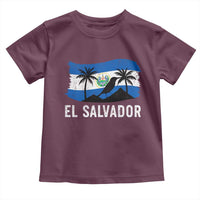 El Salvador Flag Toddler T Shirt Salvadoran Pride Torogoz Bird Palm Tree Volcano - Wonder Print Shop