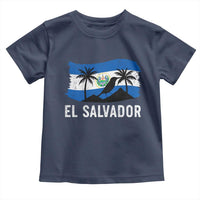 El Salvador Flag Toddler T Shirt Salvadoran Pride Torogoz Bird Palm Tree Volcano - Wonder Print Shop