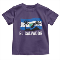 El Salvador Flag Toddler T Shirt Salvadoran Pride Torogoz Bird Palm Tree Volcano - Wonder Print Shop