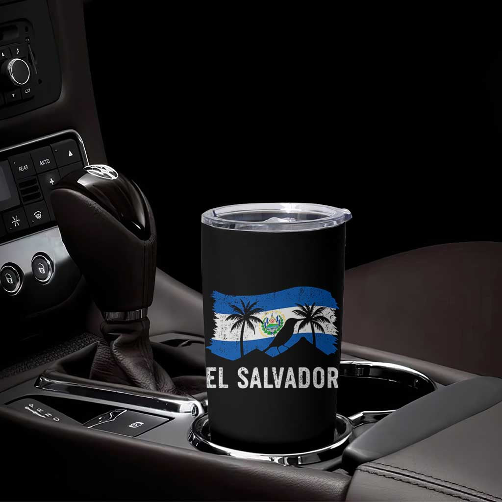 El Salvador Flag Tumbler Cup Salvadoran Pride Torogoz Bird Palm Tree Volcano - Wonder Print Shop