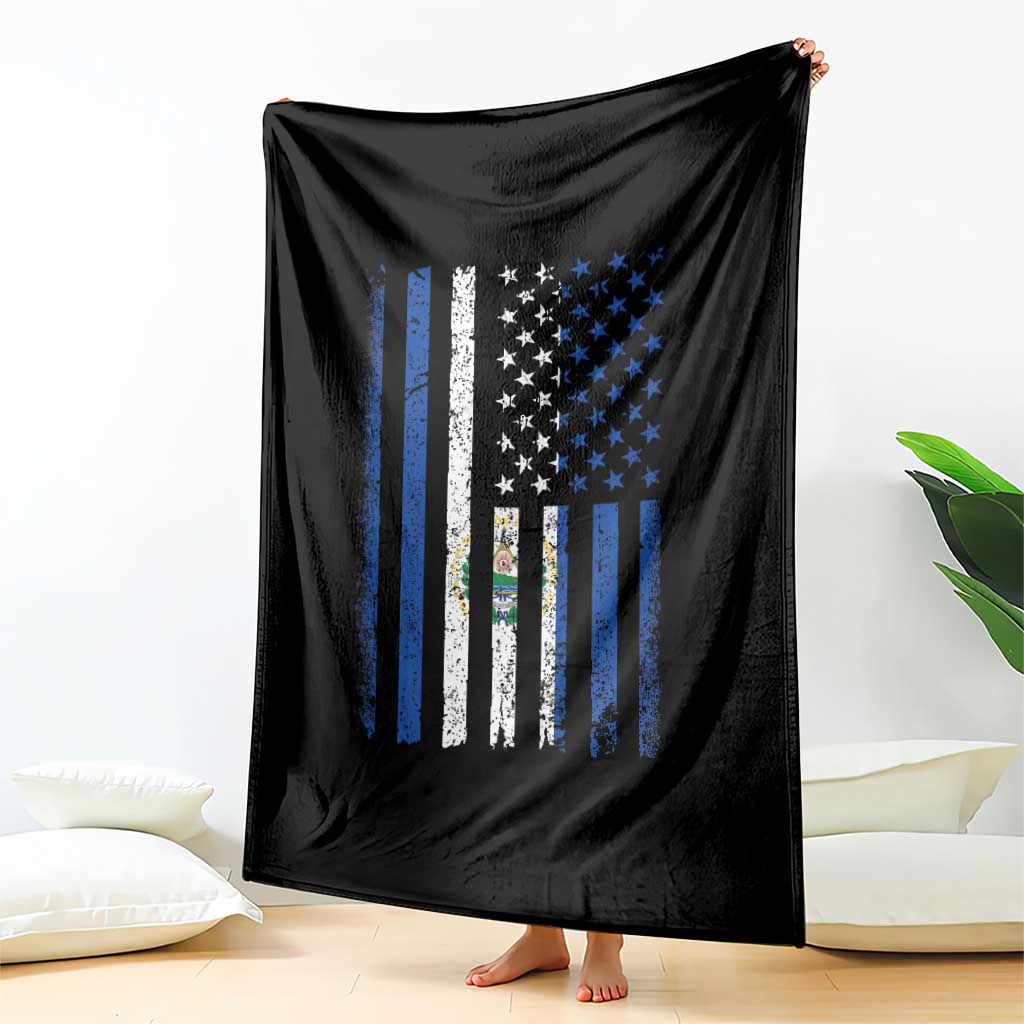 Salvadoran America Flag Throw Blanket El Salvador USA Patriotic - Wonder Print Shop