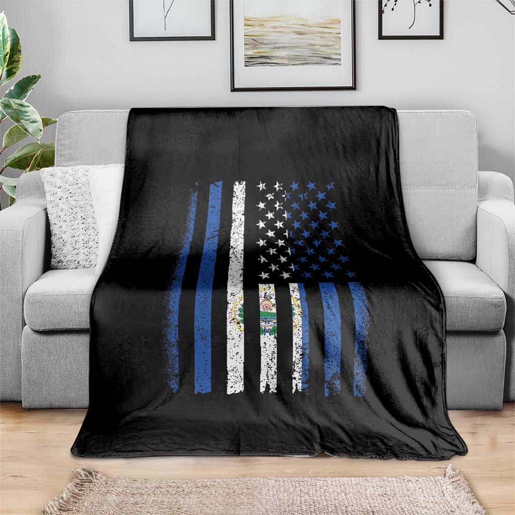 Salvadoran America Flag Throw Blanket El Salvador USA Patriotic - Wonder Print Shop