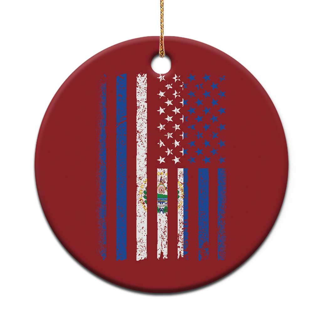 Salvadoran America Flag Christmas Ornament El Salvador USA Patriotic - Wonder Print Shop