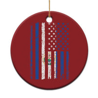 Salvadoran America Flag Christmas Ornament El Salvador USA Patriotic - Wonder Print Shop