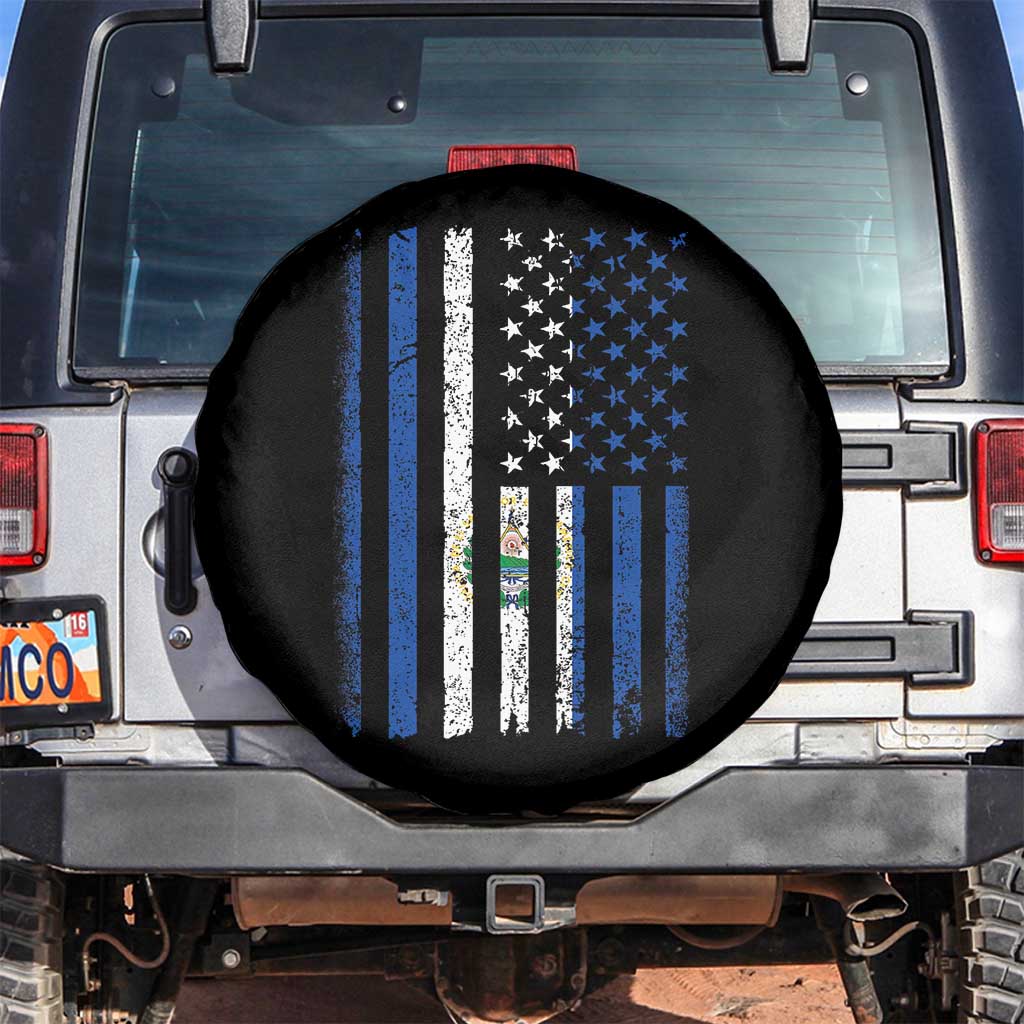 Salvadoran America Flag Spare Tire Cover El Salvador USA Patriotic - Wonder Print Shop