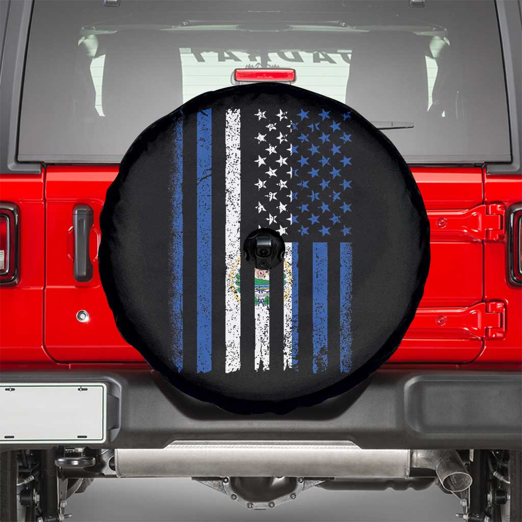 Salvadoran America Flag Spare Tire Cover El Salvador USA Patriotic - Wonder Print Shop