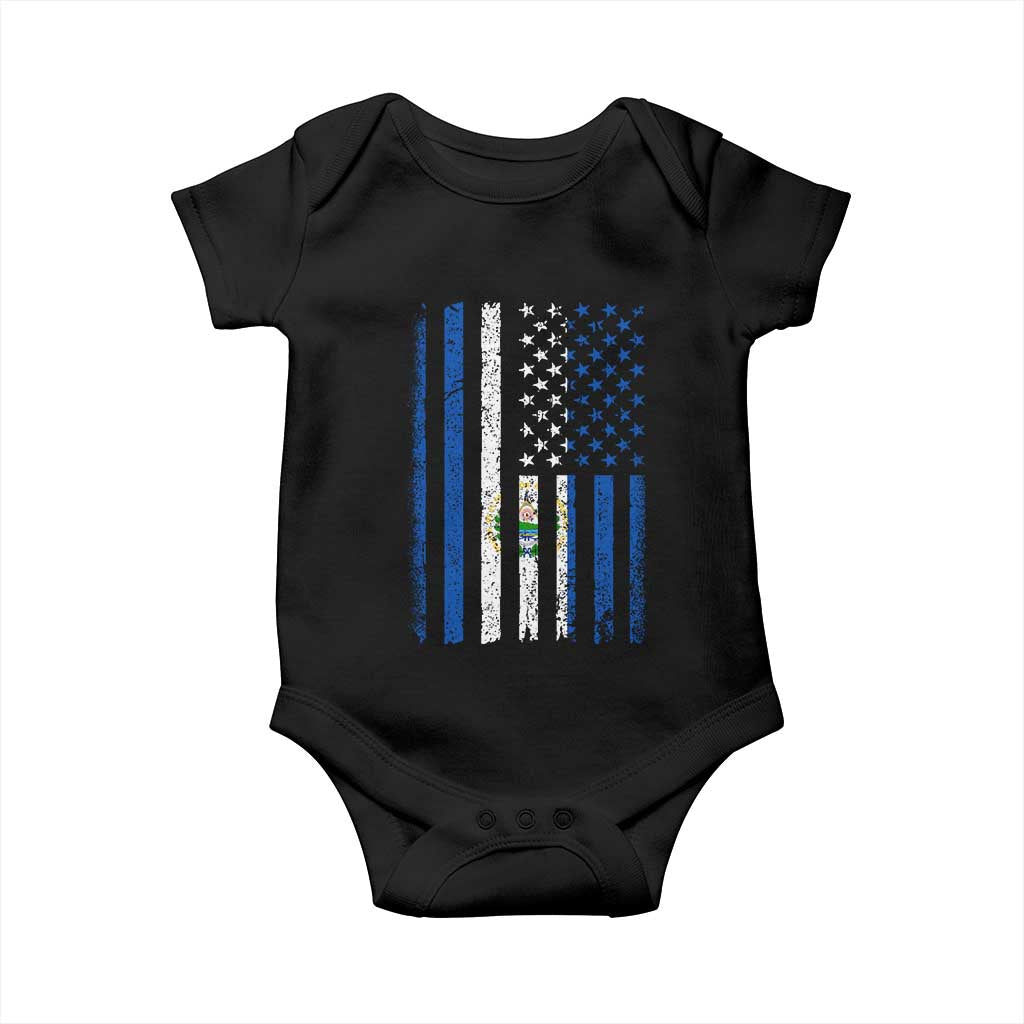 Salvadoran America Flag Baby Onesie El Salvador USA Patriotic - Wonder Print Shop