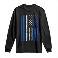 Salvadoran America Flag Long Sleeve Shirt El Salvador USA Patriotic - Wonder Print Shop