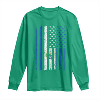 Salvadoran America Flag Long Sleeve Shirt El Salvador USA Patriotic - Wonder Print Shop