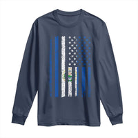 Salvadoran America Flag Long Sleeve Shirt El Salvador USA Patriotic - Wonder Print Shop